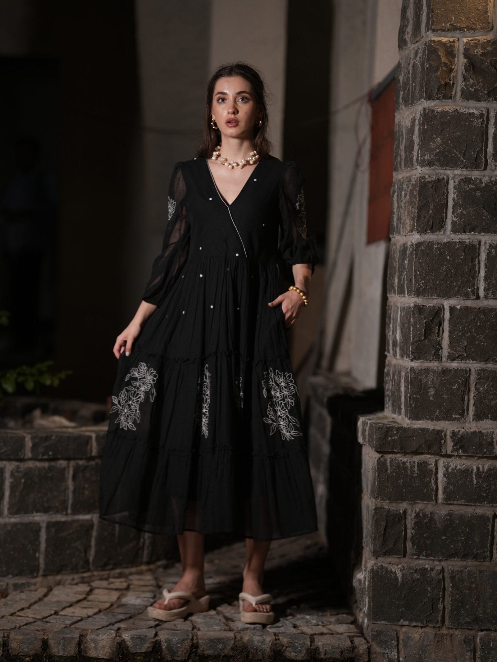 TODAYFUL Embroidery Mesh Dress 黒 Torrid Plus Size 22 Black Mesh Floral Embroidered Formal